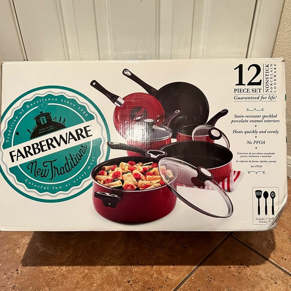 Brand New Farberware New Traditions Red Cookware - Picture 1 of 4